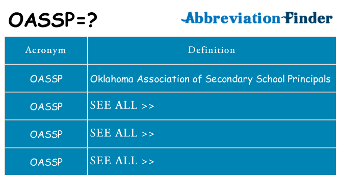 What does oassp stand for
