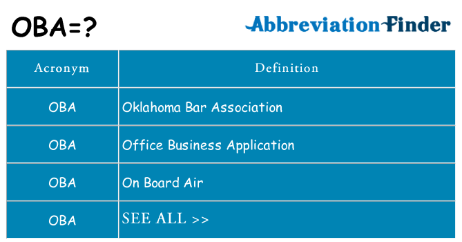 What does oba stand for