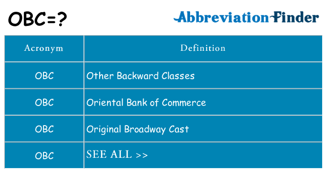 What does obc stand for