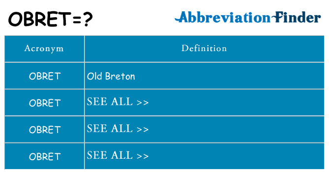What does obret stand for