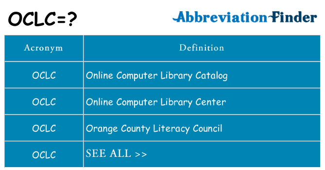 What does oclc stand for