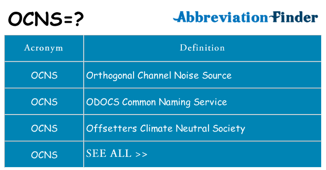 What does ocns stand for