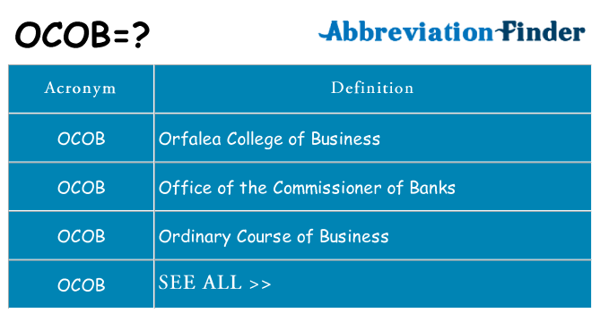 What does ocob stand for