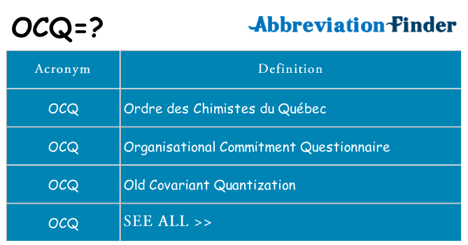 What does ocq stand for