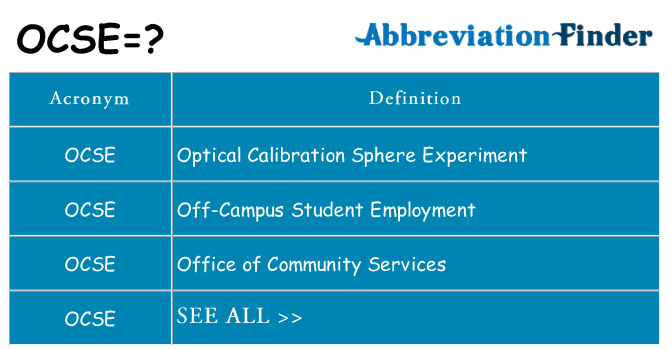 What does ocse stand for