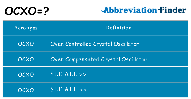 What does ocxo stand for