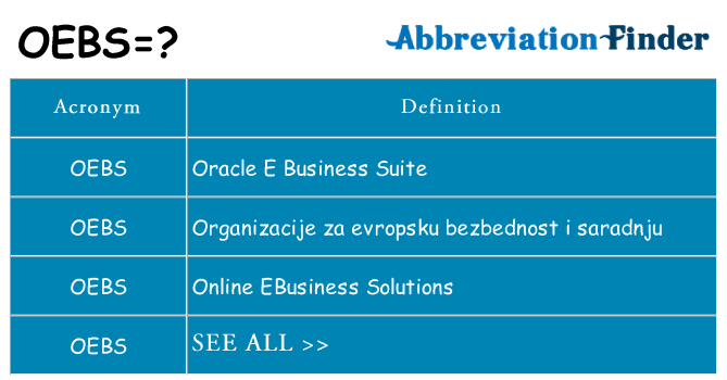 What does oebs stand for