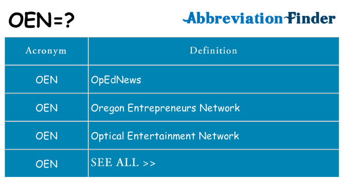 What does oen stand for