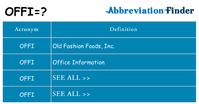 What does offi stand for