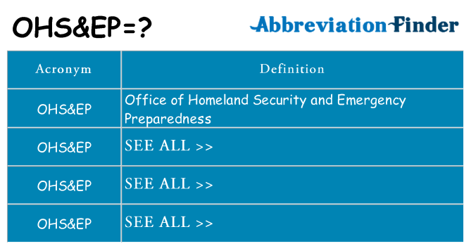What does ohsep stand for