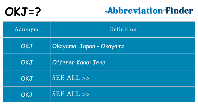What does okj stand for