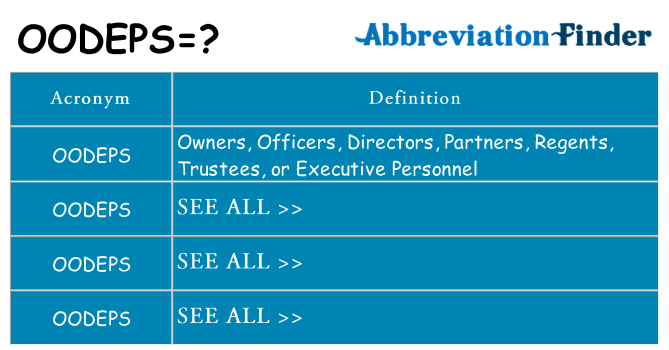 What does oodeps stand for