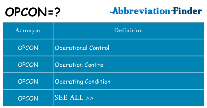 What does opcon stand for