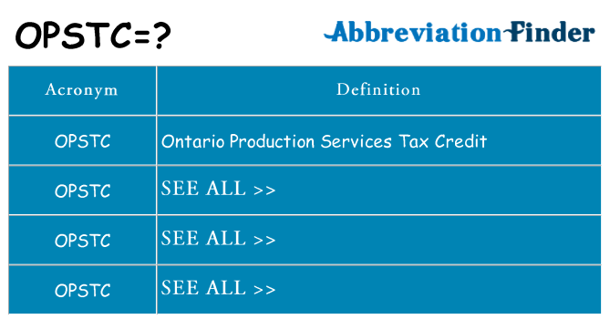 What does opstc stand for