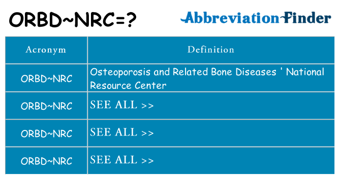 What does orbdnrc stand for