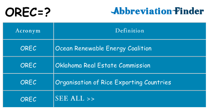 What does orec stand for