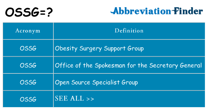 What does ossg stand for