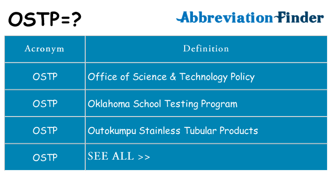 What does ostp stand for