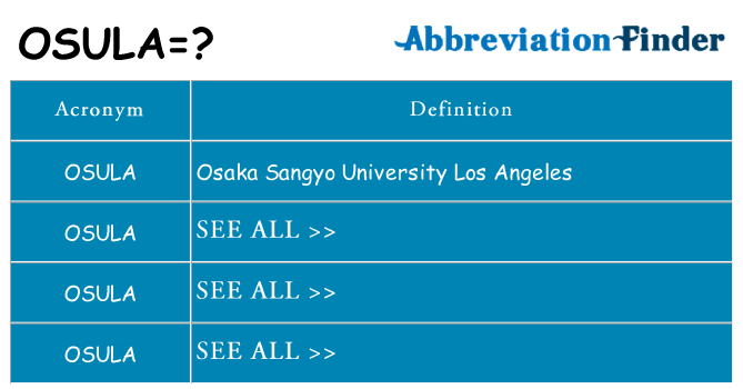 What does osula stand for