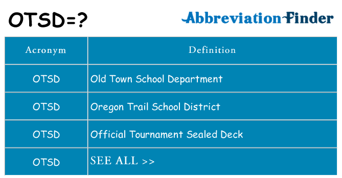 What does otsd stand for