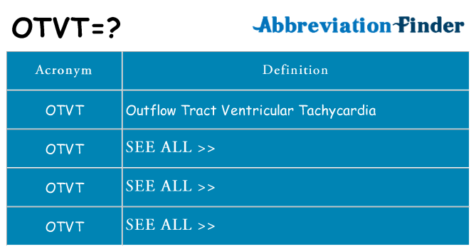 What does otvt stand for