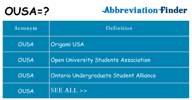 What does ousa stand for