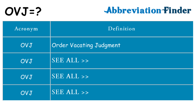What does ovj stand for