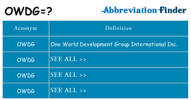 What does owdg stand for