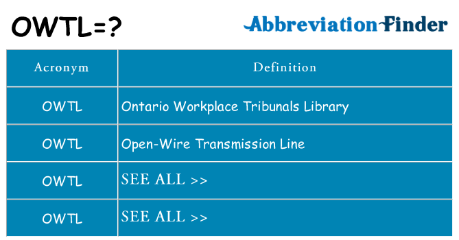 What does owtl stand for