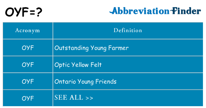 What does oyf stand for