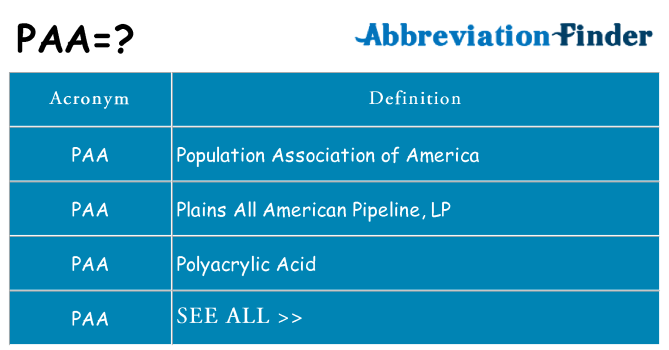 What does paa stand for