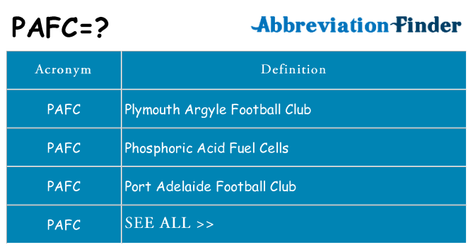 What does pafc stand for