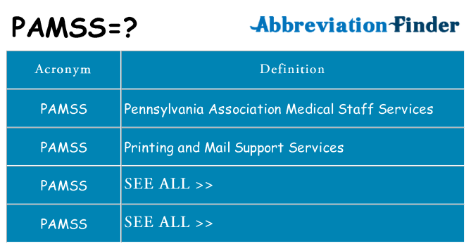 What does pamss stand for