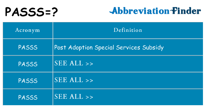 What does passs stand for