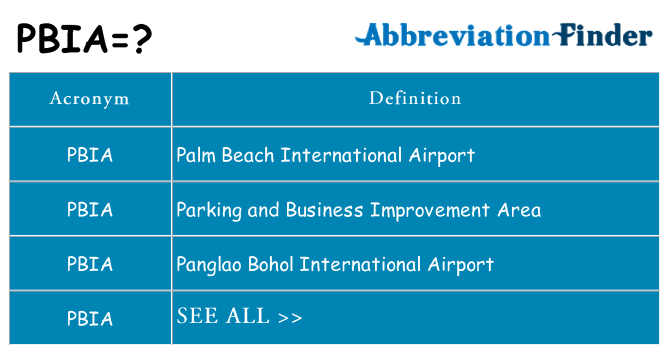 What does pbia stand for