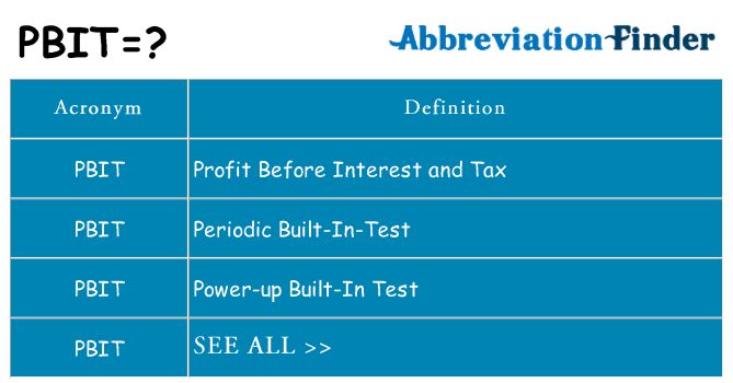 What does pbit stand for