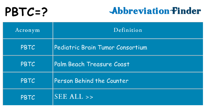 What does pbtc stand for