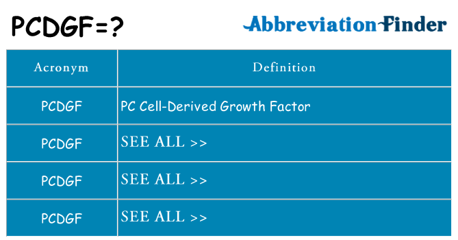 What does pcdgf stand for