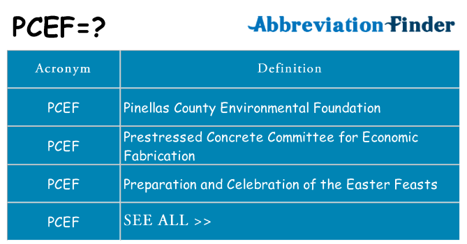 What does pcef stand for