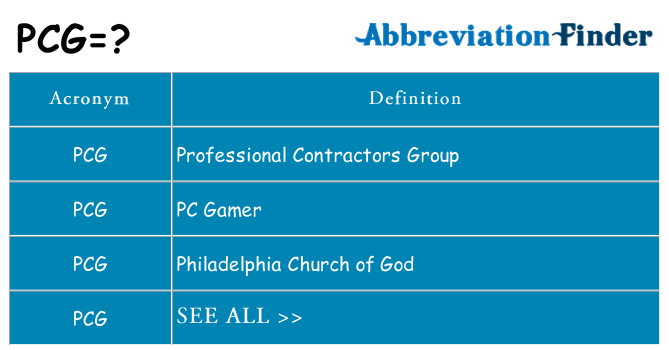 What does pcg stand for