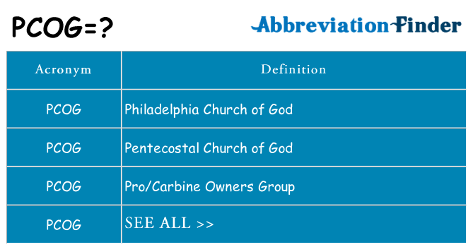 What does pcog stand for