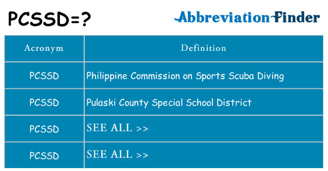 What does pcssd stand for