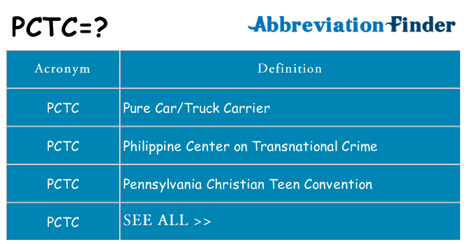What does pctc stand for