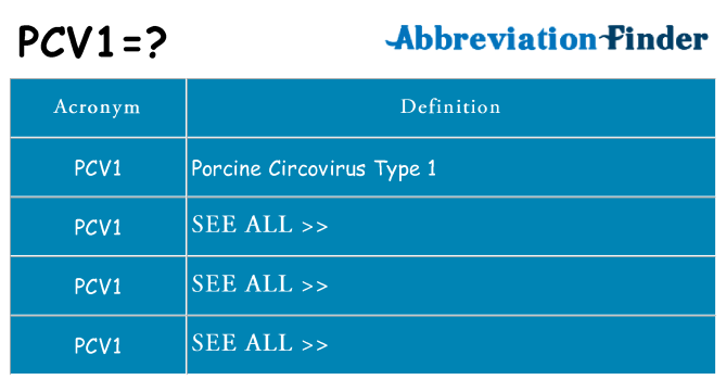 What does pcv1 stand for