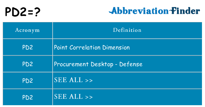 What does pd2 stand for