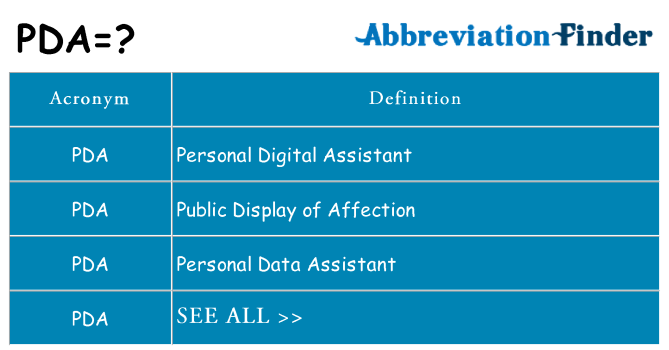 What does pda stand for