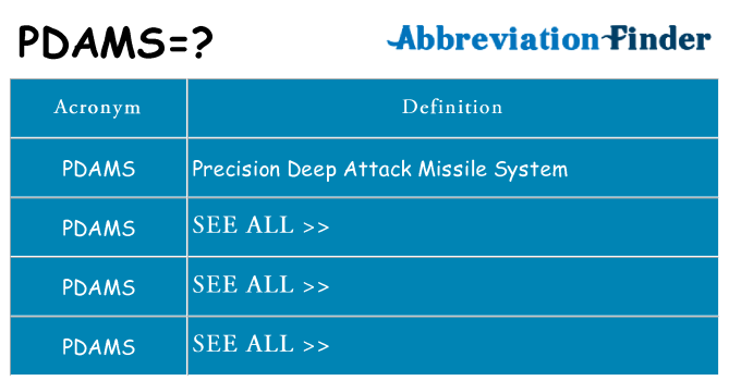 What does pdams stand for