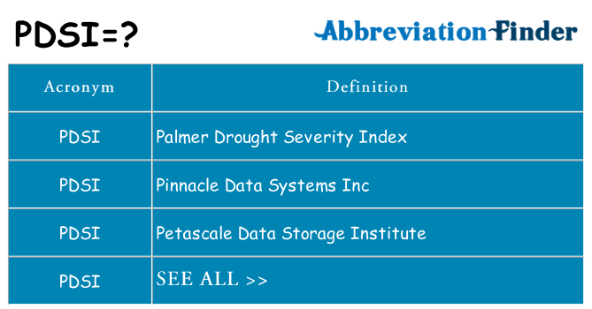 What does pdsi stand for