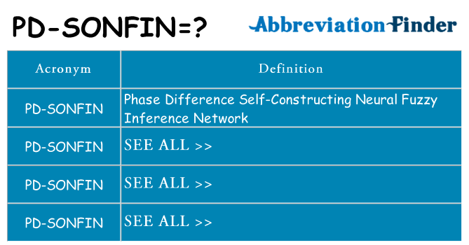 What does pd-sonfin stand for