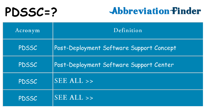 What does pdssc stand for